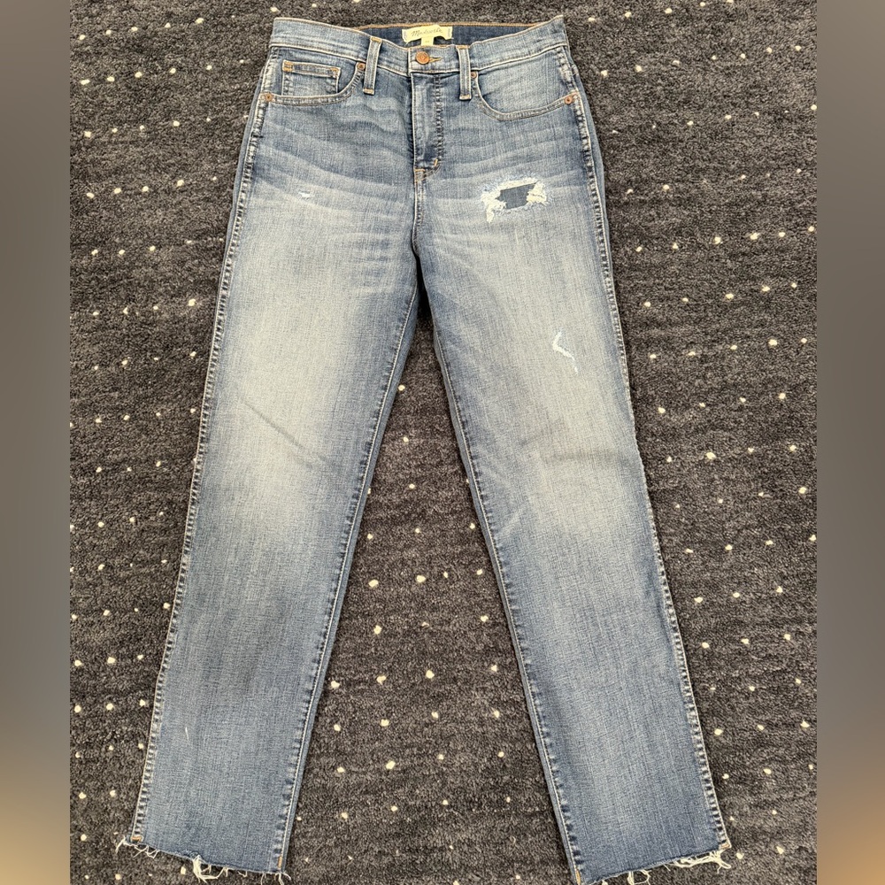 Madewell Light Blue Distressed Skinny Jeans